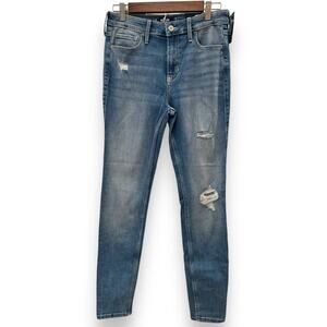Hollister High Rise Super Skinny Soft Stretch Womens 9 L 29x31 Distressed Jeans